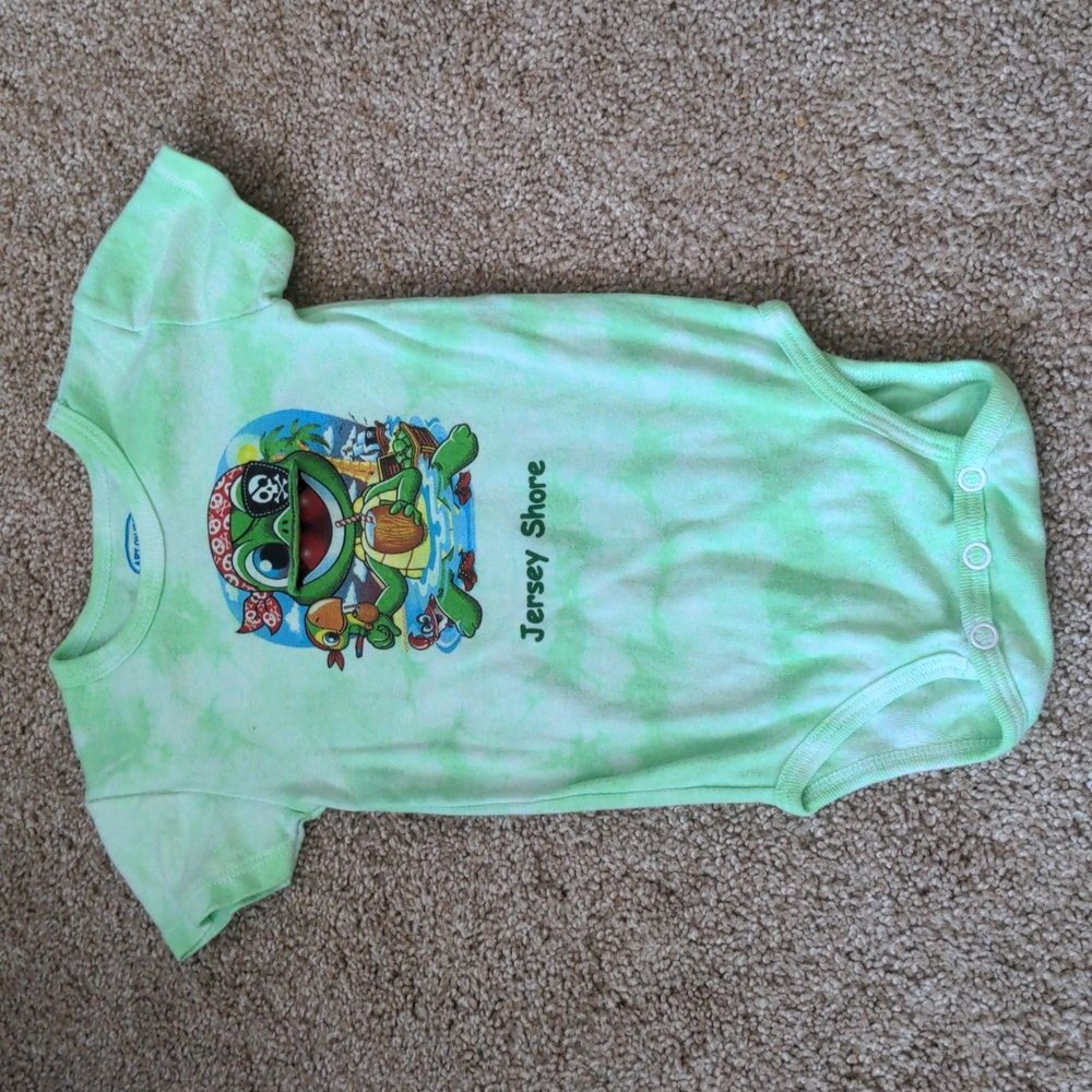 Green tie dye onesie